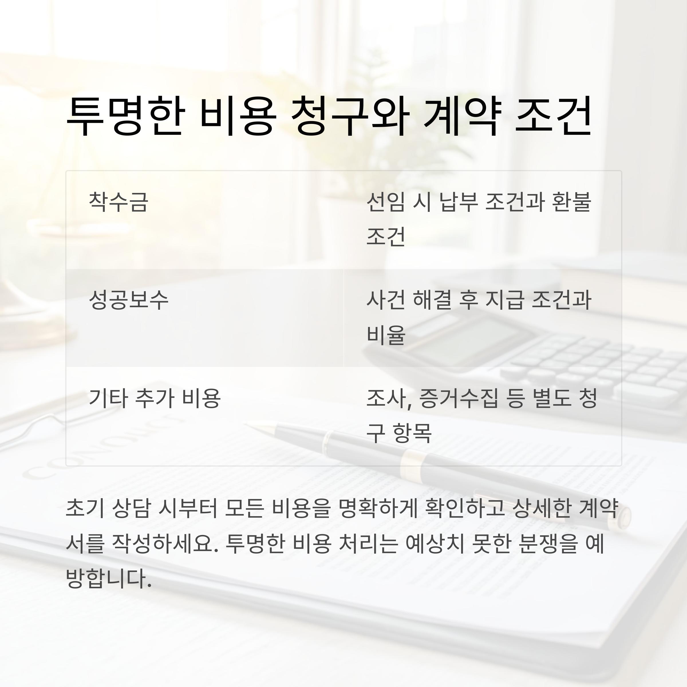 비용과 계약 조건