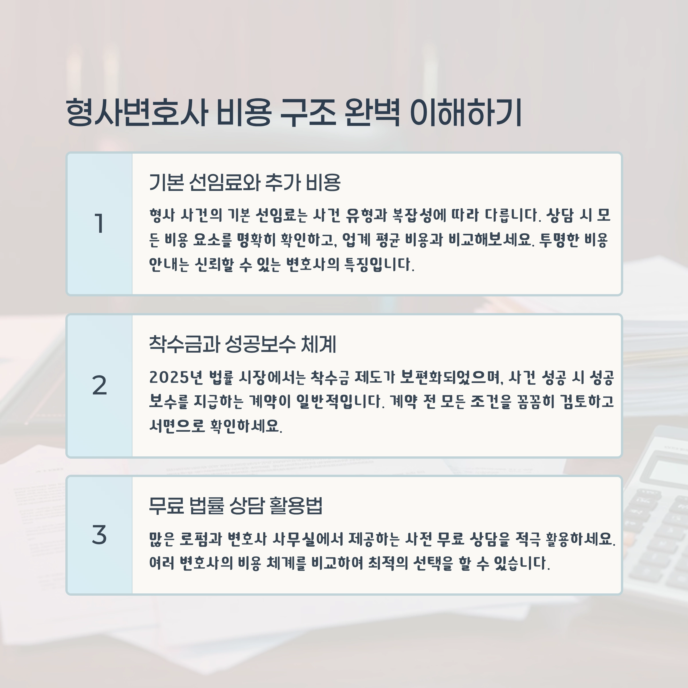 형사변호사 비용 구조 이해